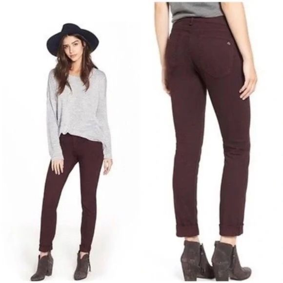 rag & bone Denim - Rag & Bone The Dre Aged Burgundy jeans size 28